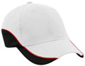 FRONT VIEW OF BASEBALL CAP WHITE/RED/BLACK